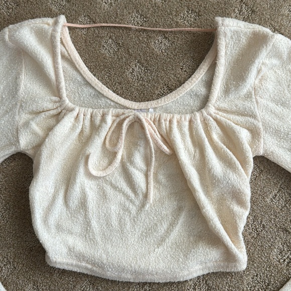 Cream colored long sleeve crop top from Out From Under, size XS - Picture 2 of 4